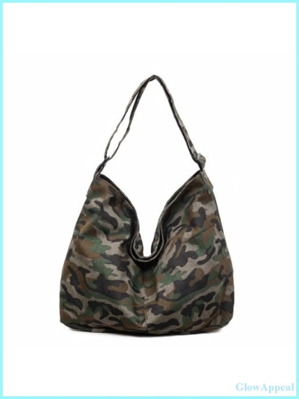 Large Canvas Crossbody Hobo Tote with Adjustable Strap Zipper Closure